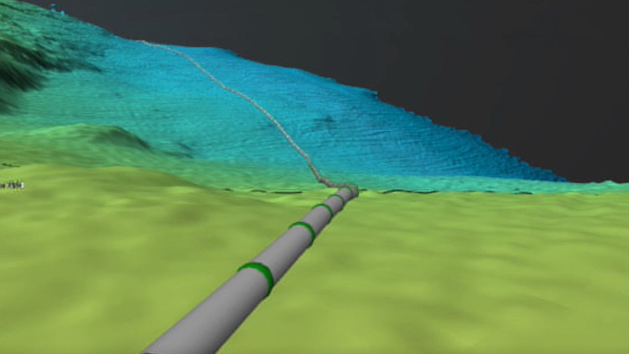Scanning av sjøbunnen gir det beste grunnlaget for å finne den beste traseen for etablering av vann- eller avløpsledning. Slik så det ut på deler av traseen i Bømlo.